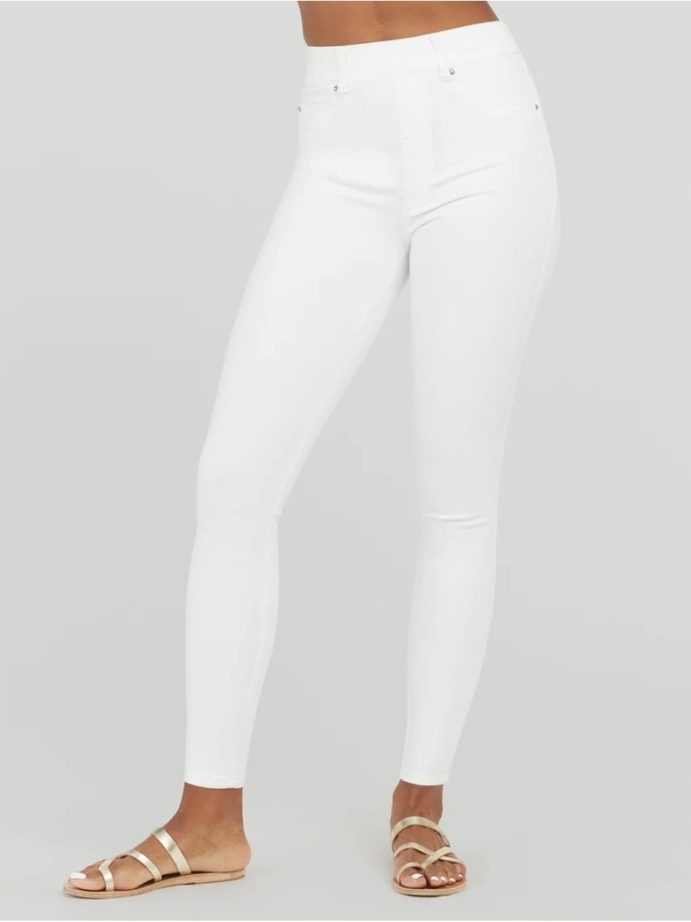 Spanx Denim Jean Leggings White High-Rise Women’s Skinny Jeans size Large